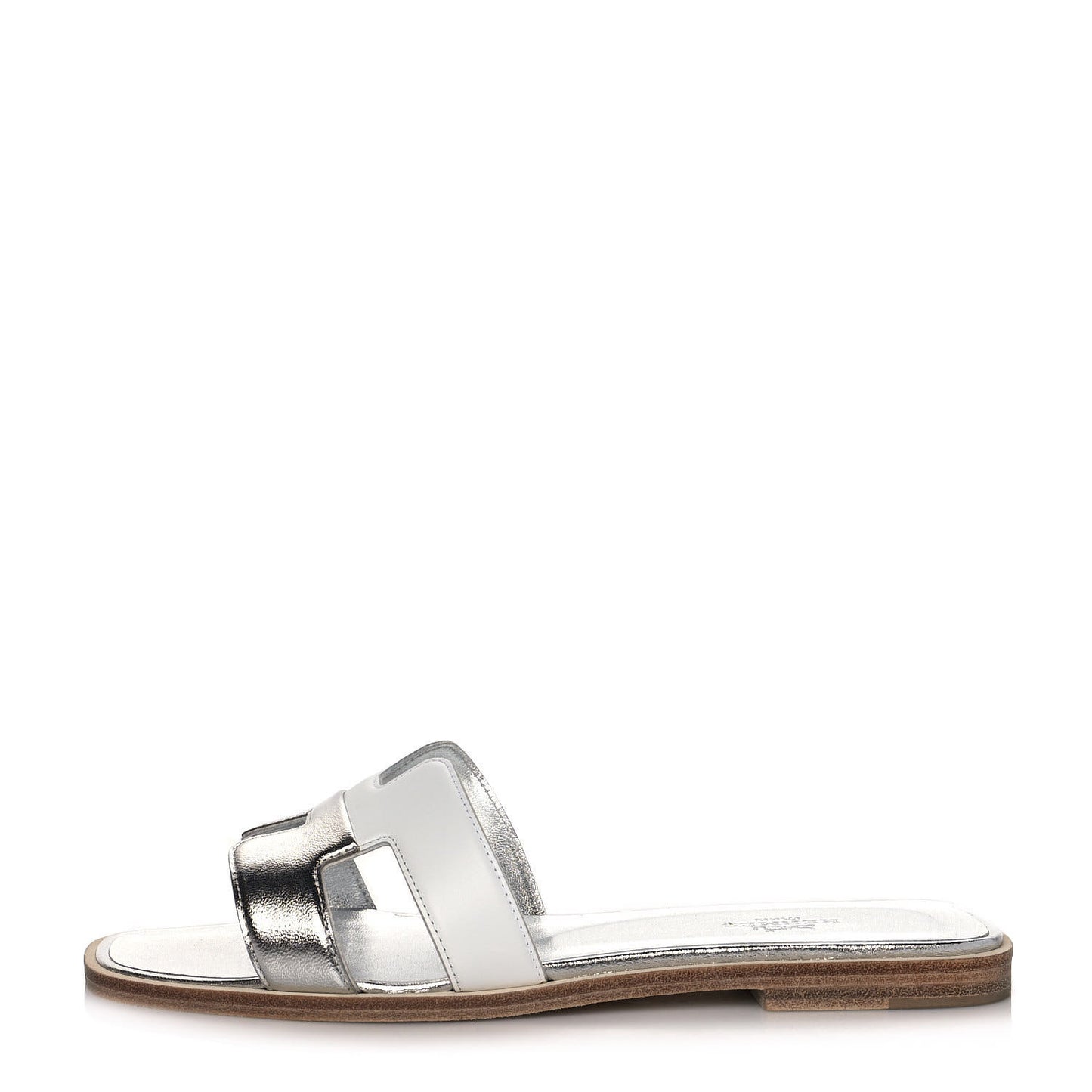 Metallic Nappa Box Oran Sandals 36.5 White Gris Argente