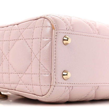 Christian Dior Metallic Lambskin Cannage Mini Lady Dior Lotus 9 of 13