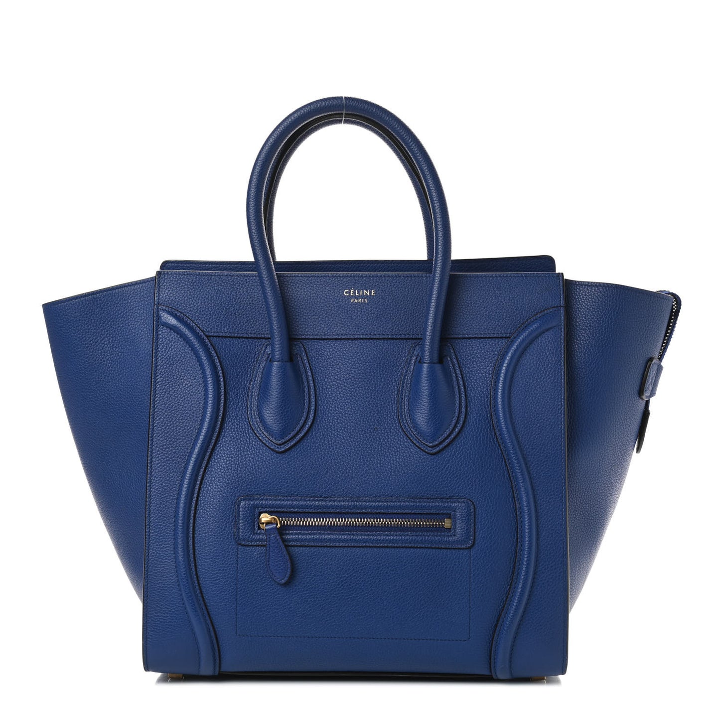 Drummed Calfskin Mini Luggage Indigo