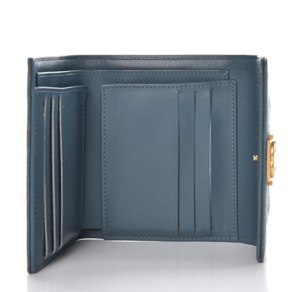 Chanel Caviar Quilted Compact Boy Wallet Blue 6 of 14
