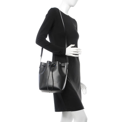 Mansur Gavriel Calfskin Mini Bucket Bag Black Royal 2 of 12