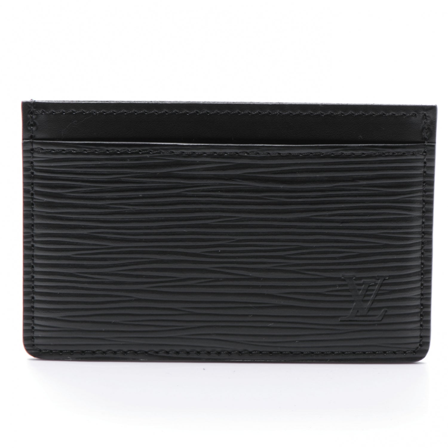 Louis Vuitton Epi Simple Card Holder Black 1 of 7