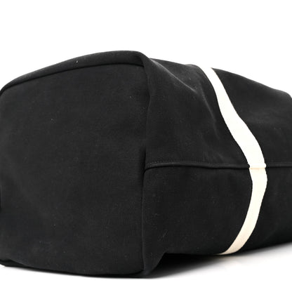 Saint Laurent Canvas Rive Gauche Drawstring Backpack Black White 10 of 15
