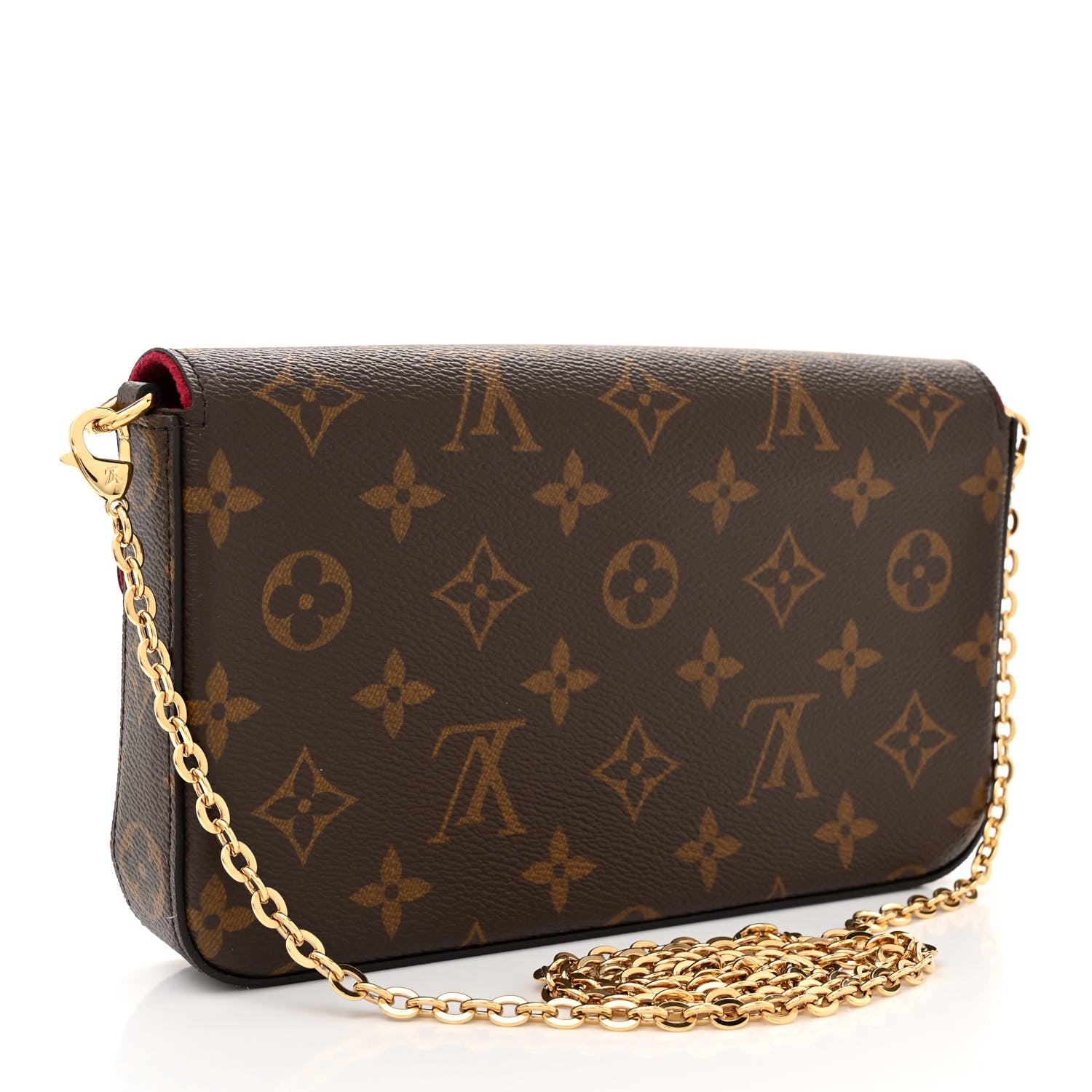 Louis Vuitton Monogram Pochette Felicie Chain Wallet Fuchsia 4 of 10