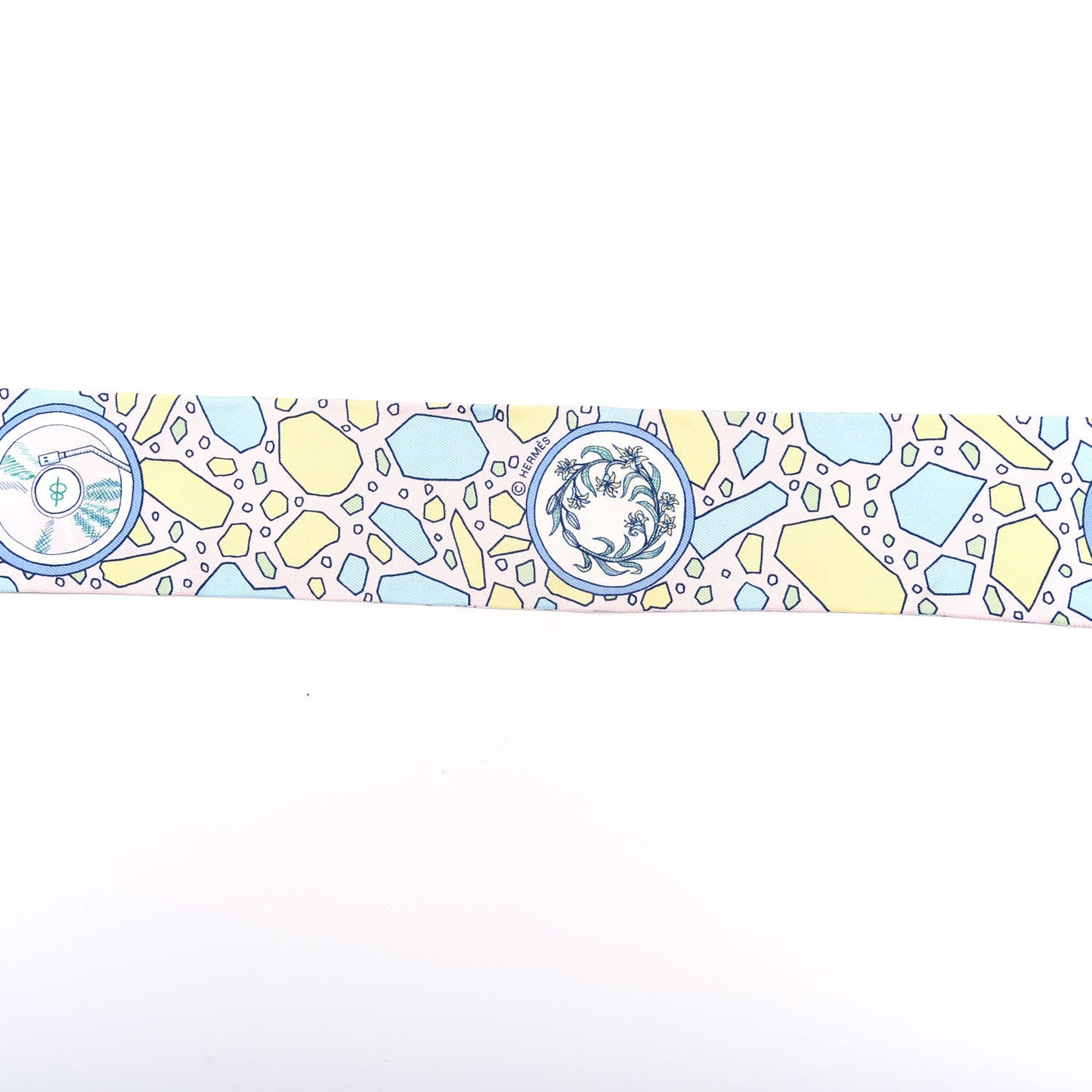Silk La Danse Des Amazones Twilly Rose Pale Bleu Jaune