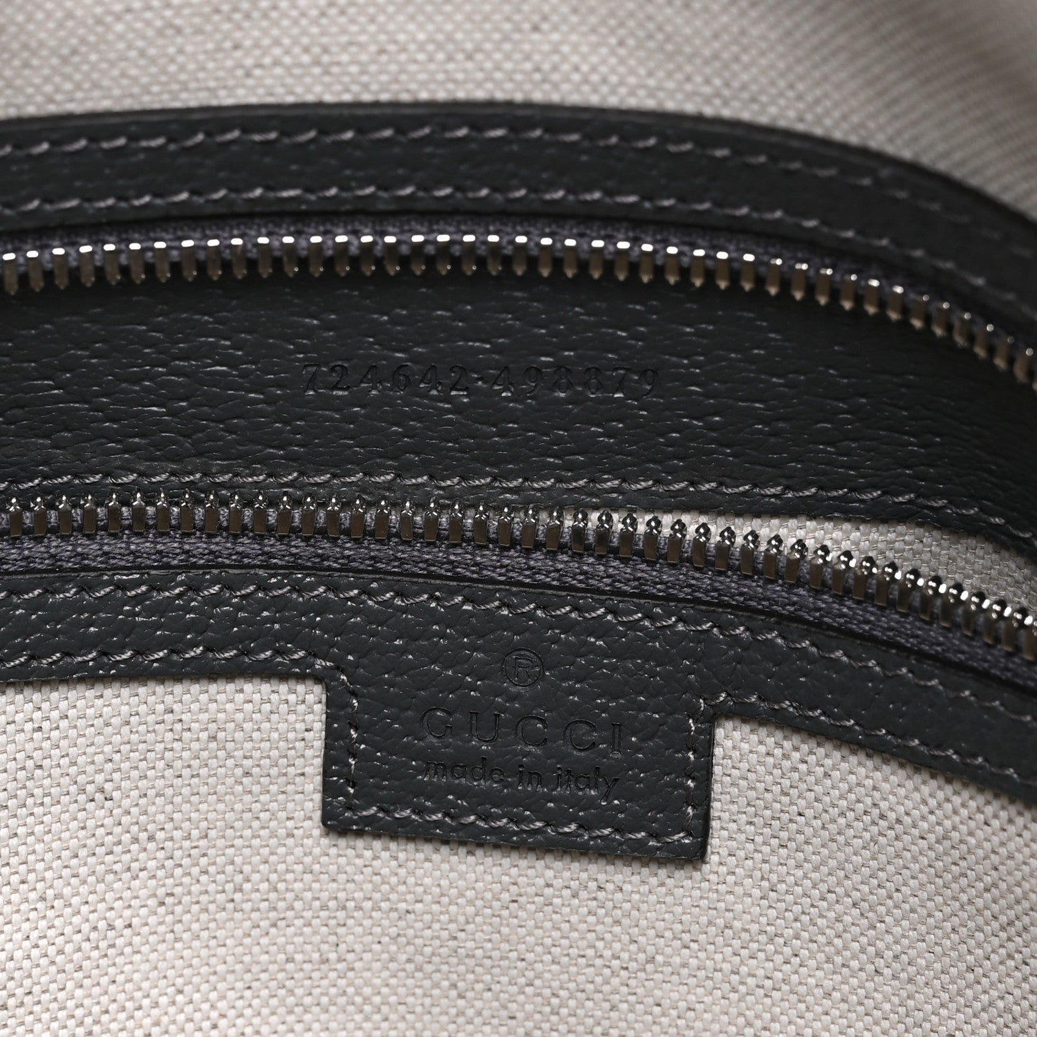 Gucci GG Supreme Monogram Textured Dollar Calfskin Medium Savoy Duffle Bag Grey Black Graphite Grey 6 of 10