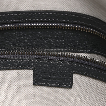 Gucci GG Supreme Monogram Textured Dollar Calfskin Medium Savoy Duffle Bag Grey Black Graphite Grey 6 of 10