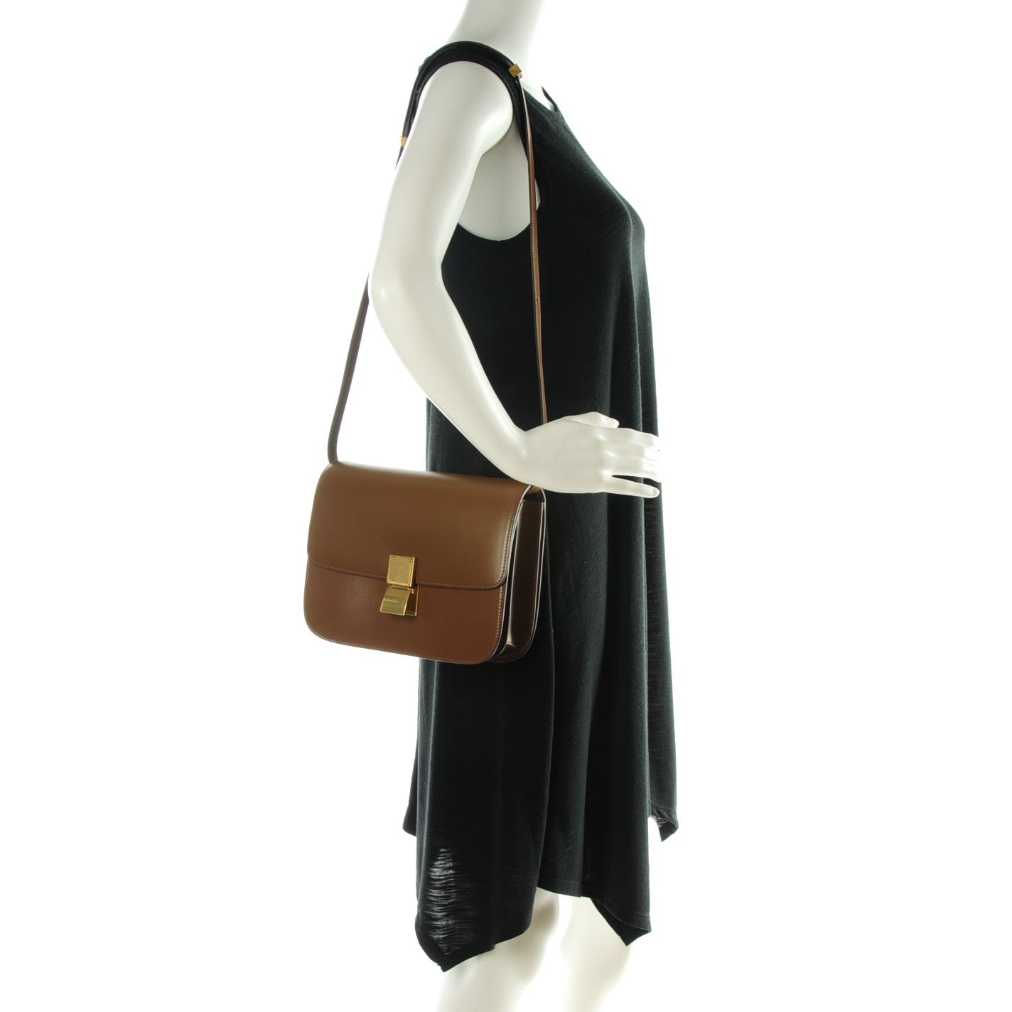 Celine Box Calfskin Medium Classic Box Flap Bag Camel 2 of 8