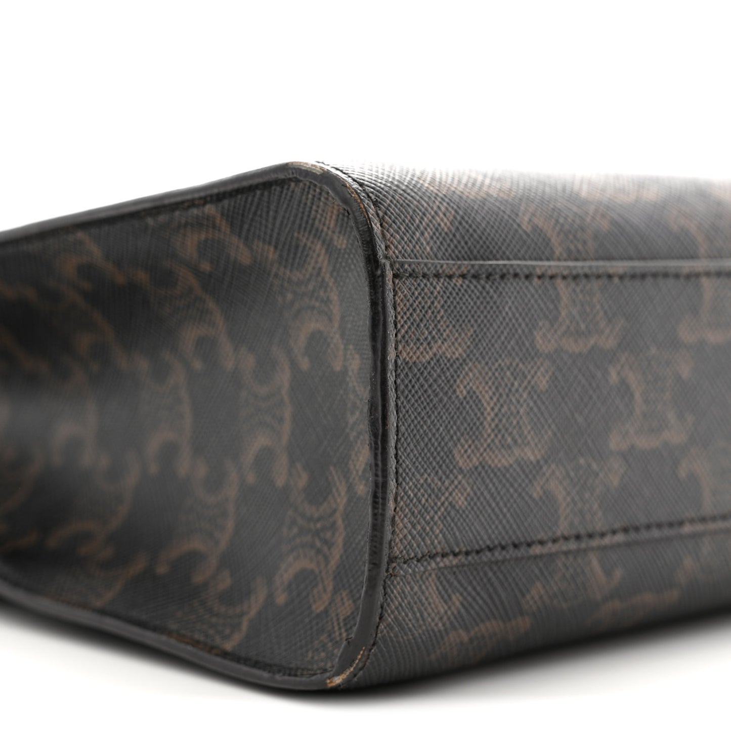Triomphe Canvas Calfskin Small Vertical Cabas Tan