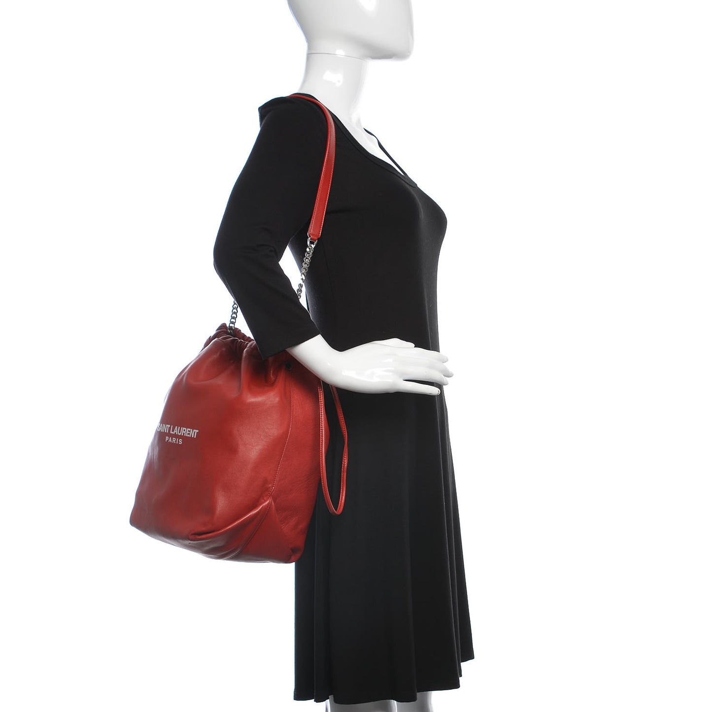 Lambskin Teddy Drawstring Bag Eros Red