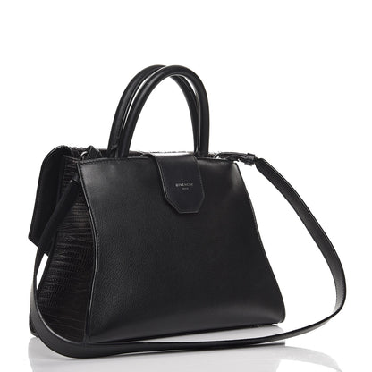 Givenchy Calfskin Crocodile Embossed Small Obsedia Satchel Black 4 of 11