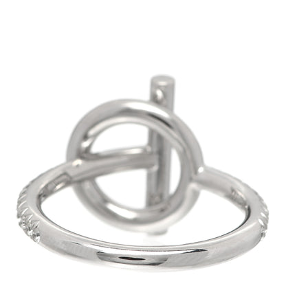 Hermes 18K White Gold Pave Diamond PM Echappee Ring 52 6 3 of 6
