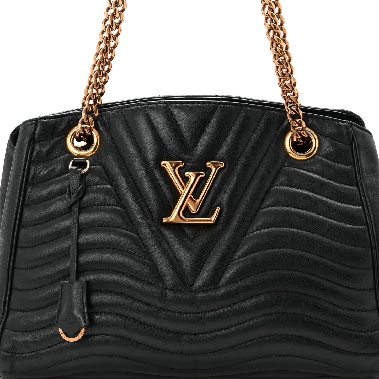 Calfskin New Wave Chain Tote Black