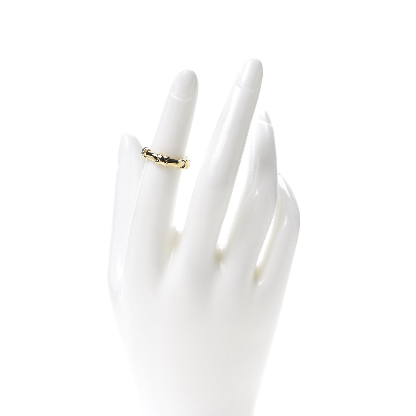 18K Yellow Gold Signature X Band Ring 48 4.5