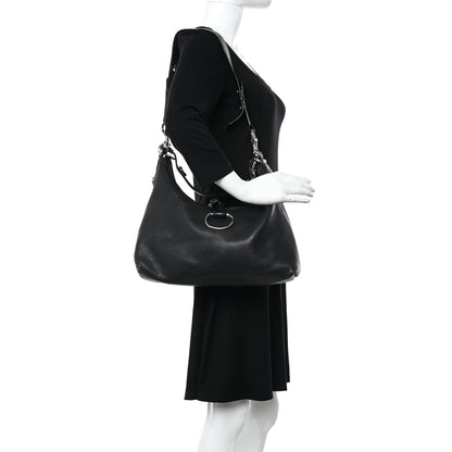 Gucci Calfskin Icon Bit Medium Hobo Black 2 of 12