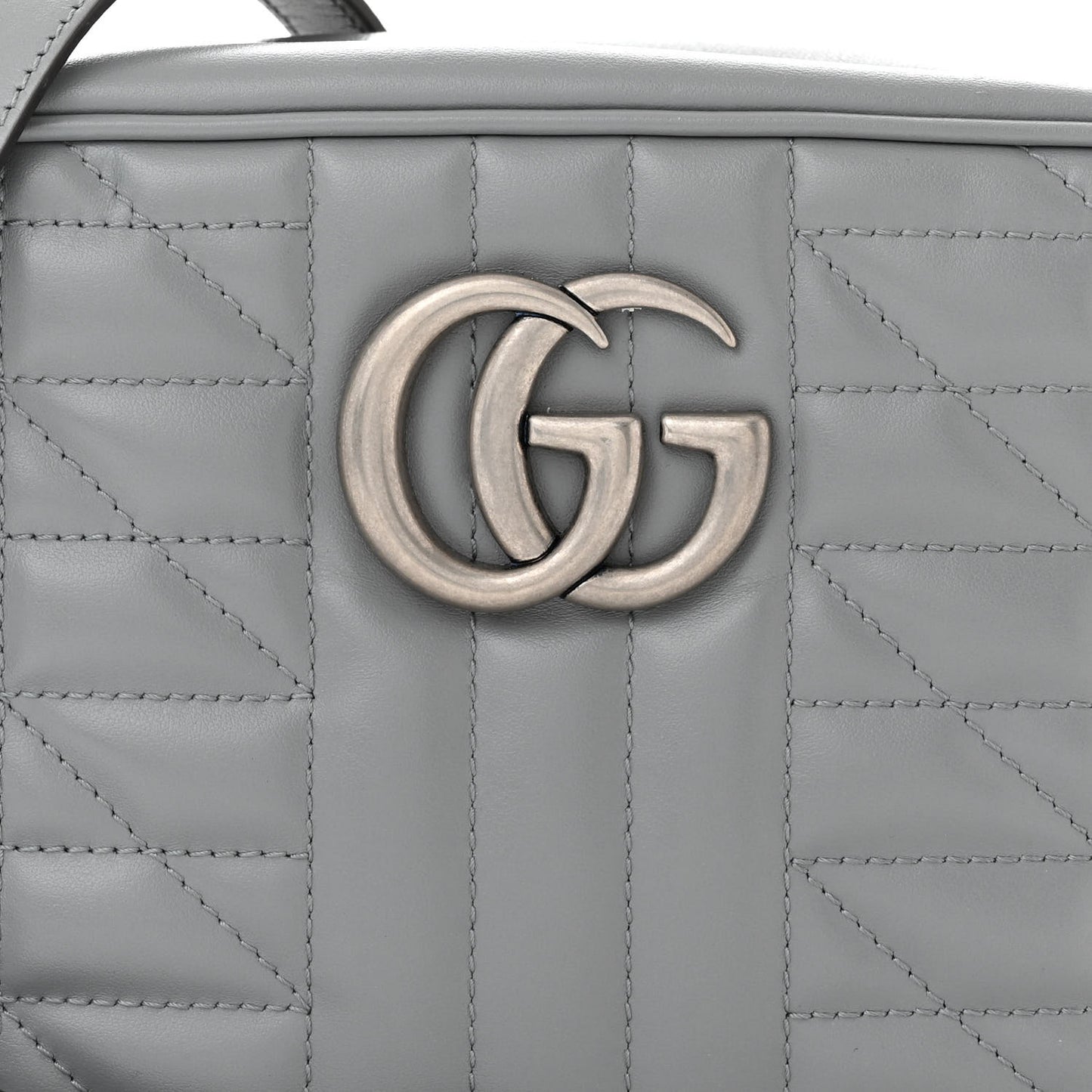 Calfskin Matelasse Aria Small GG Marmont Chain Shoulder Bag Deep Grey