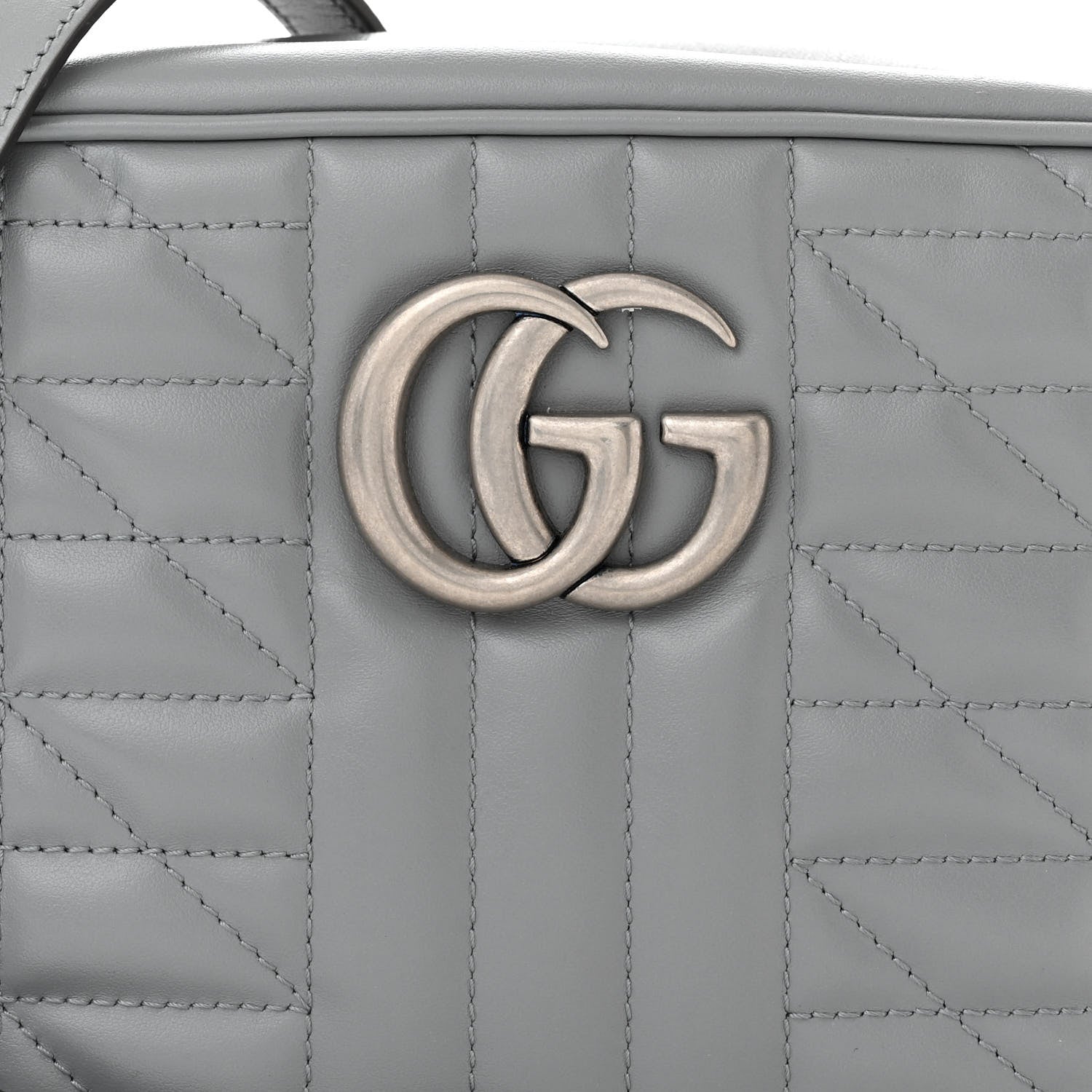 Gucci Calfskin Matelasse Aria Small GG Marmont Chain Shoulder Bag Deep Grey 8 of 10