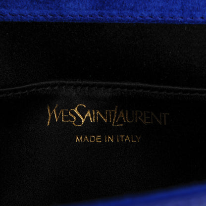 Saint Laurent Patent Calfskin Monogram Large Belle De Jour Clutch Royal Blue 6 of 7