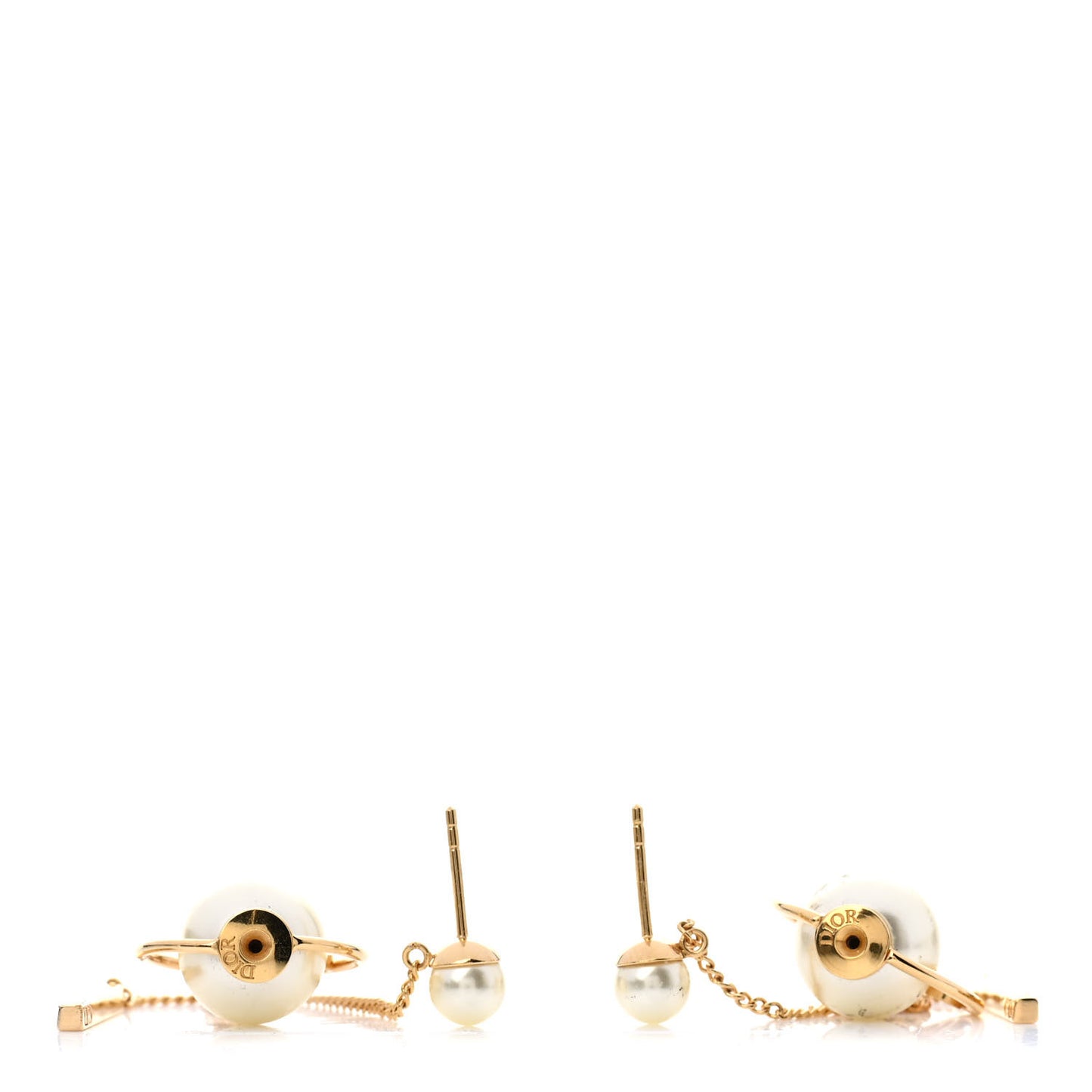 Pearl Tribales Dangle Chain Earrings Gold