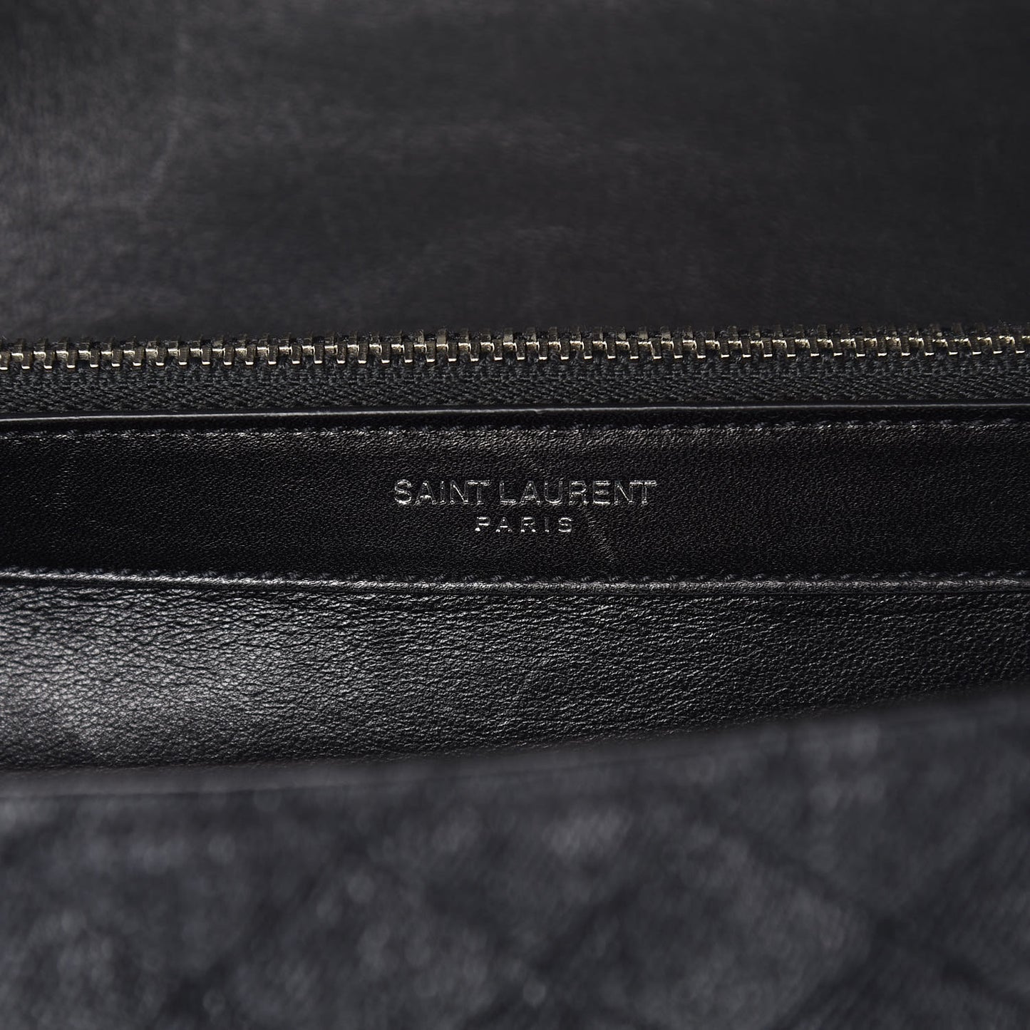 Denim Mixed Matelasse Triquilt Large Monogram Envelope Satchel Black