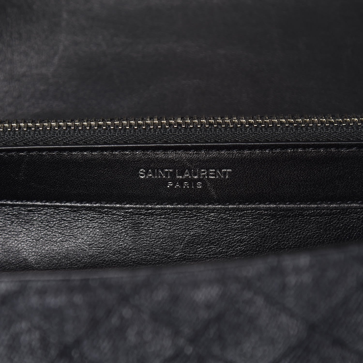 Saint Laurent Denim Mixed Matelasse Triquilt Large Monogram Envelope Satchel Black 7 of 9
