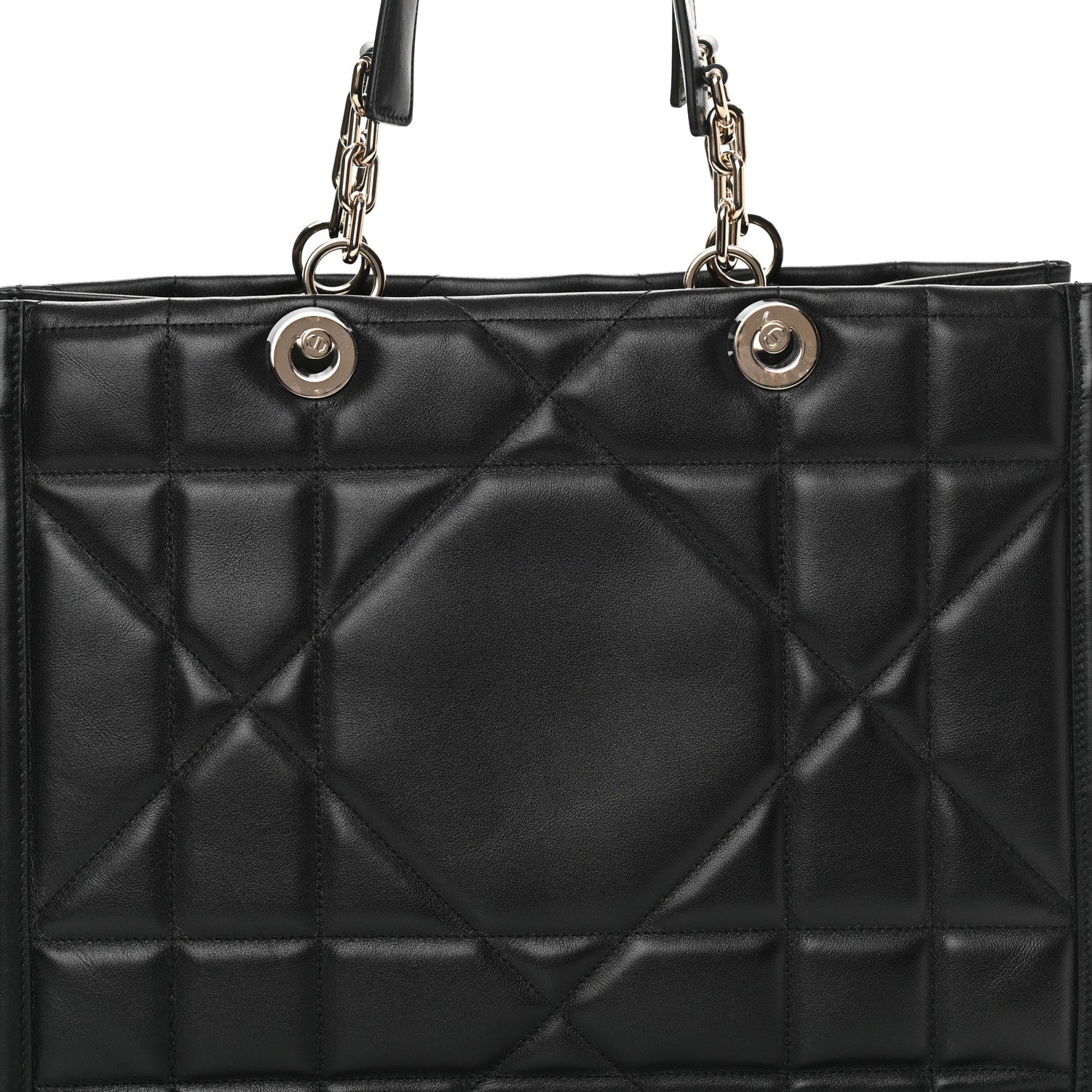 Christian Dior Calfskin Archicannage Medium Essential Tote Black 8 of 11