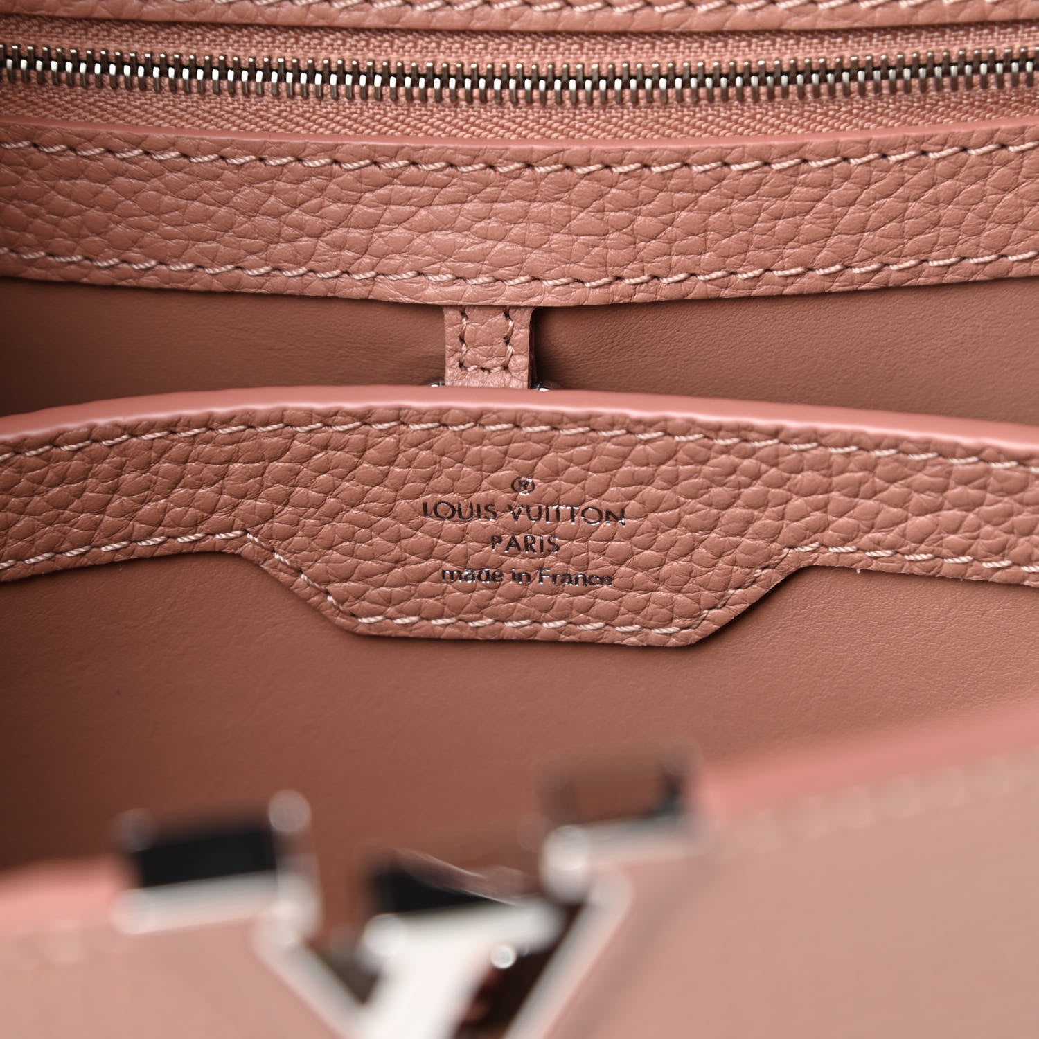 Louis Vuitton Taurillon Braided Capucines BB Bois De Rose Pink Black White 6 of 11