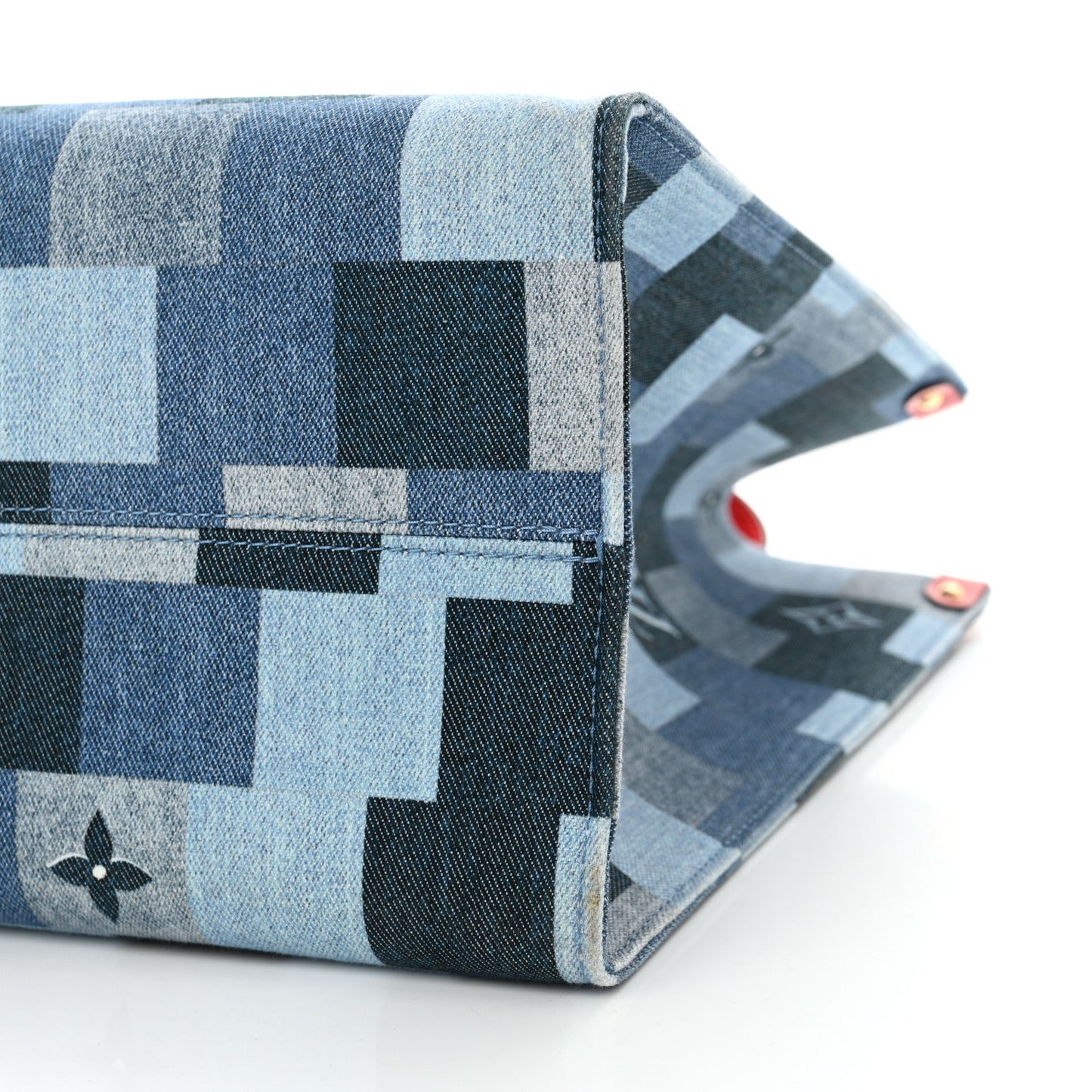 Denim Damier Monogram Onthego Blue Rouge