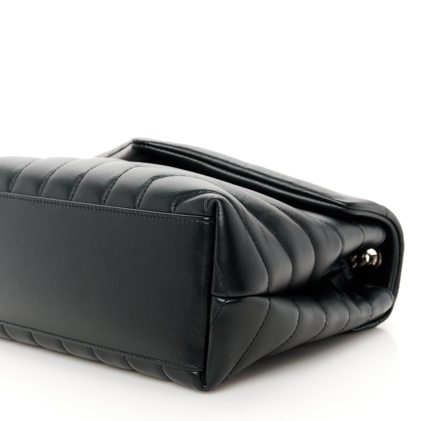 Calfskin Y Quilted Monogram Small Loulou Chain Satchel Black