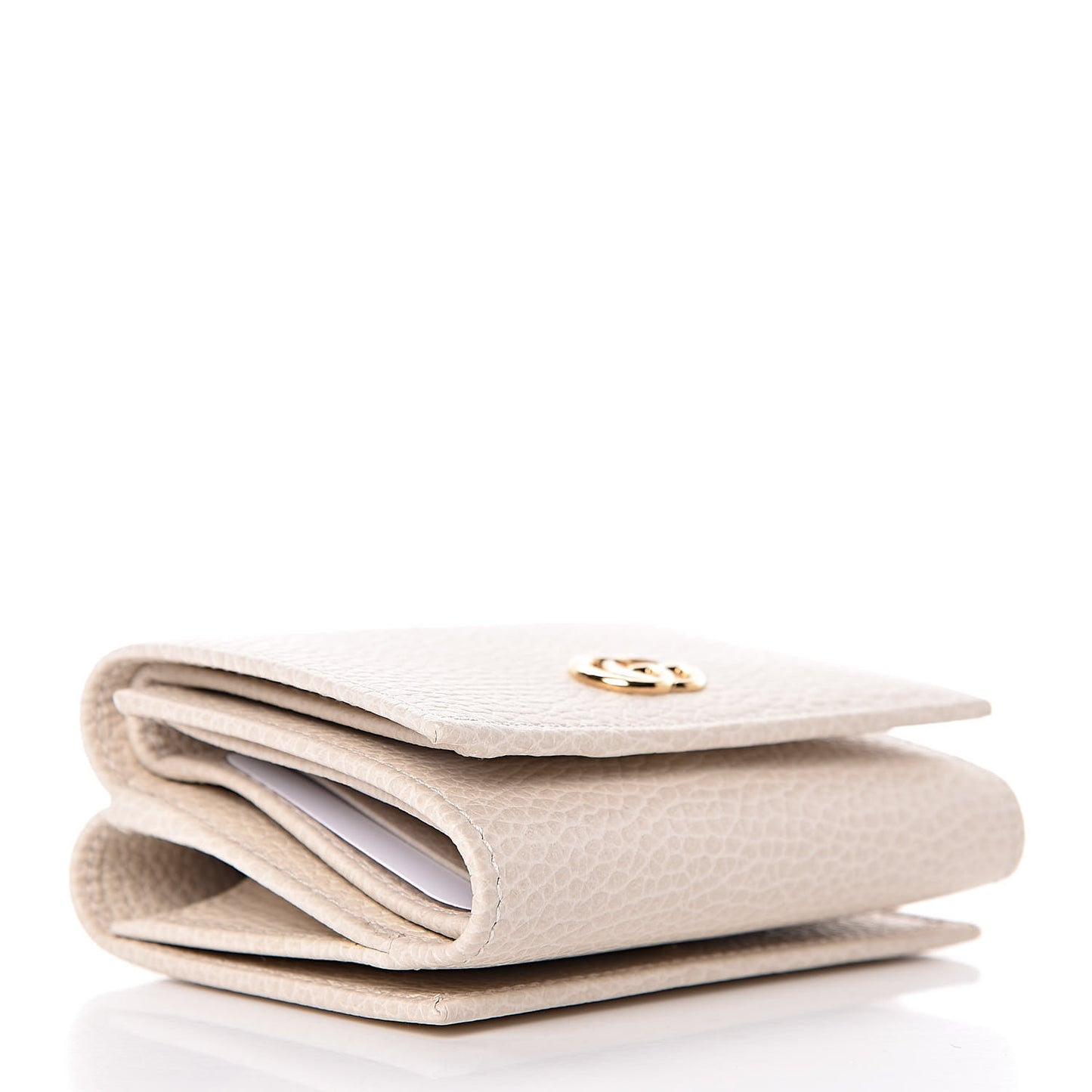 Dollar Calfskin GG Marmont Wallet Mystic White