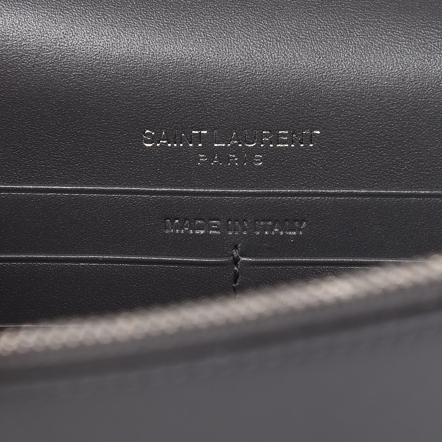 Smooth Calfskin Classic Monogram Kate Tassel Chain Wallet Asphalt
