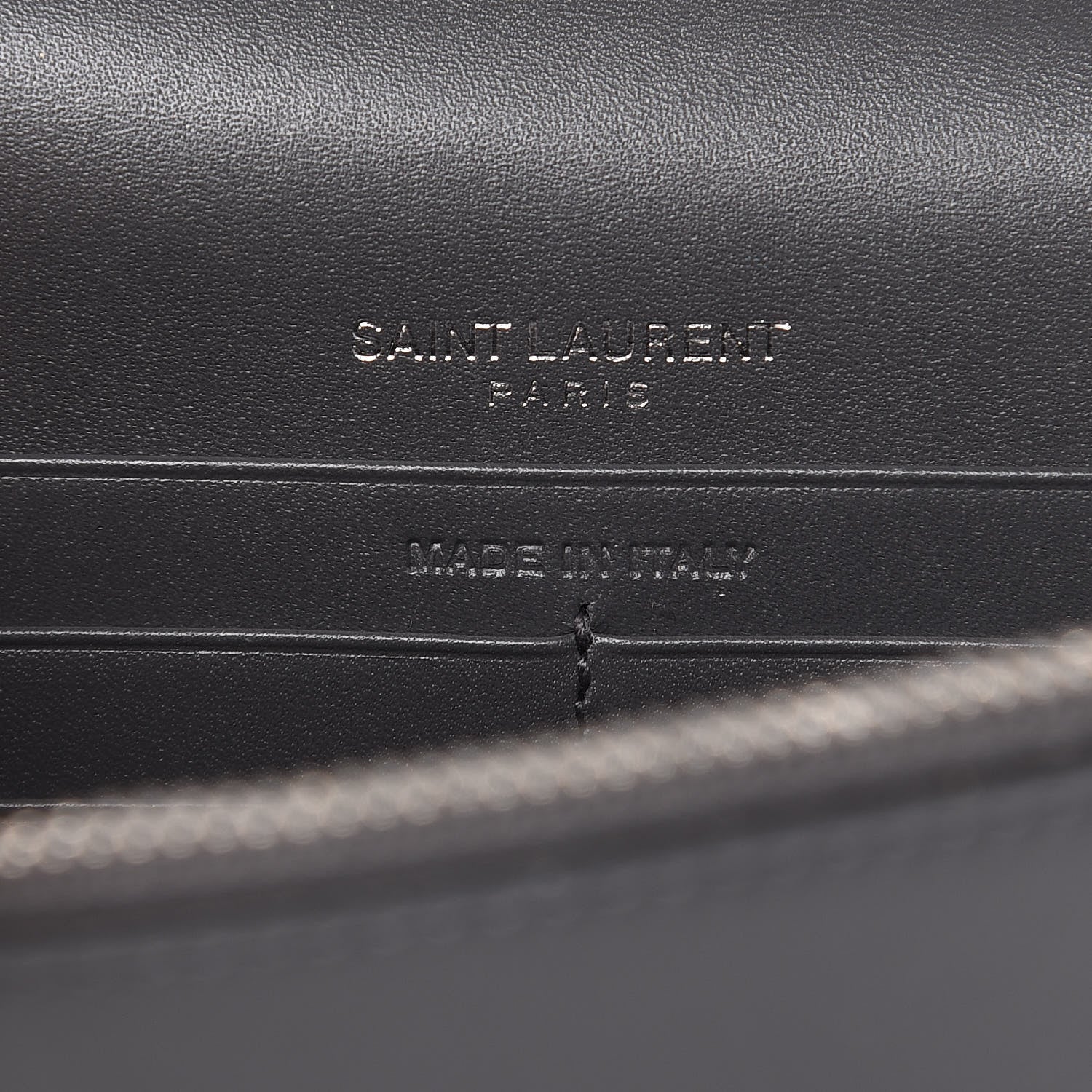 Saint Laurent Smooth Calfskin Classic Monogram Kate Tassel Chain Wallet Asphalt 6 of 13
