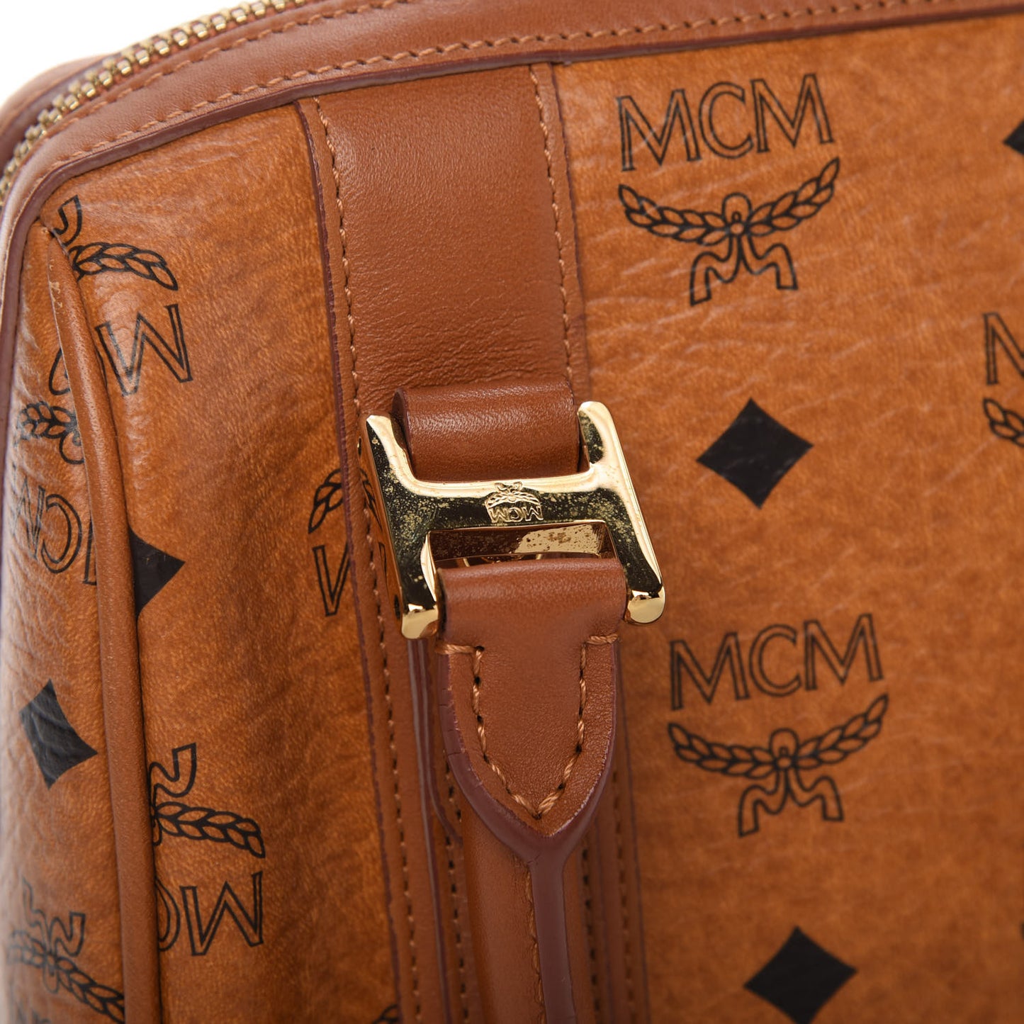 Visetos Mini Boston Bag Cognac