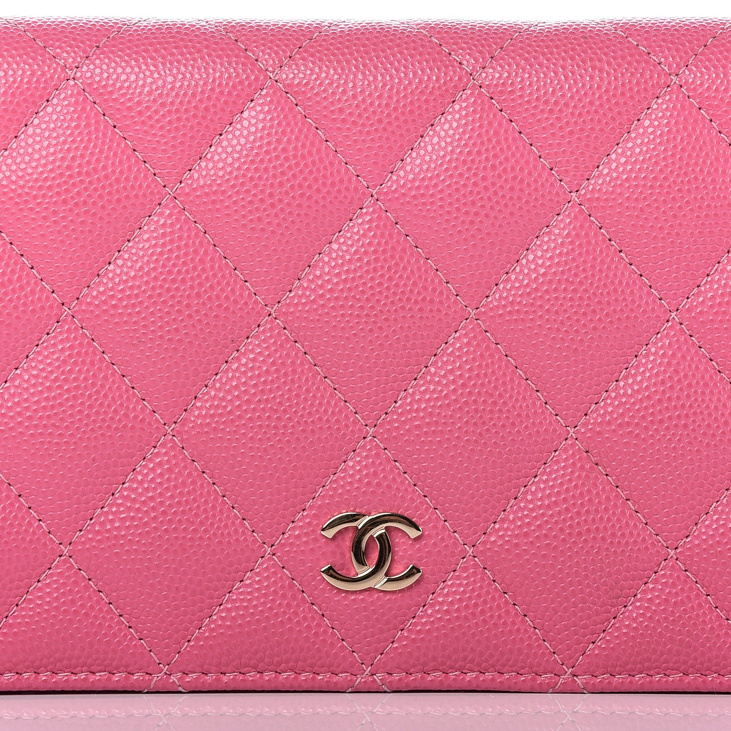 Chanel Caviar Quilted Large Gusset Zip Around Wallet Pink 11 of 12