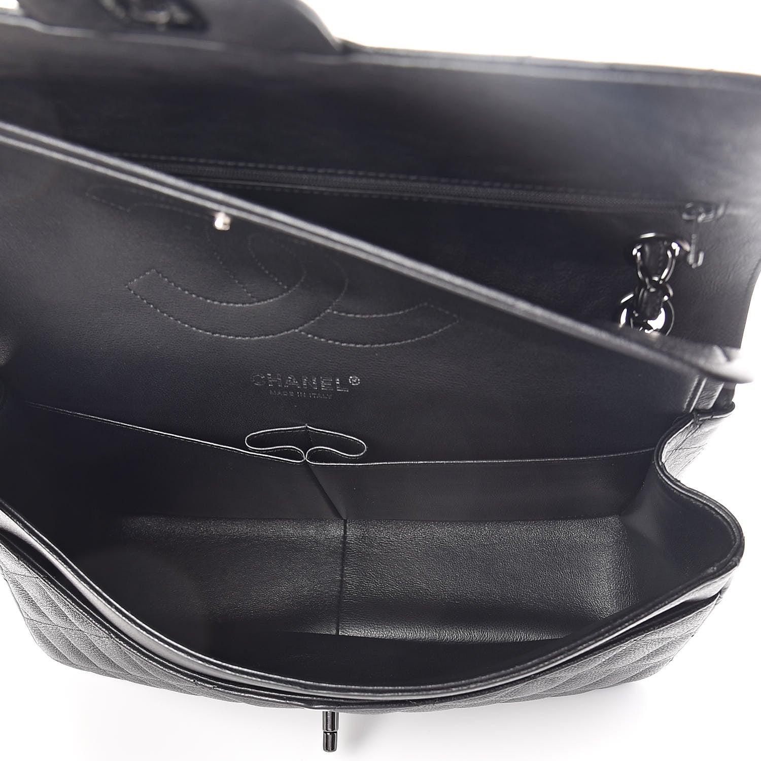 Chanel Crumpled Calfskin Quilted Jumbo Double Flap So Black 5 of 15