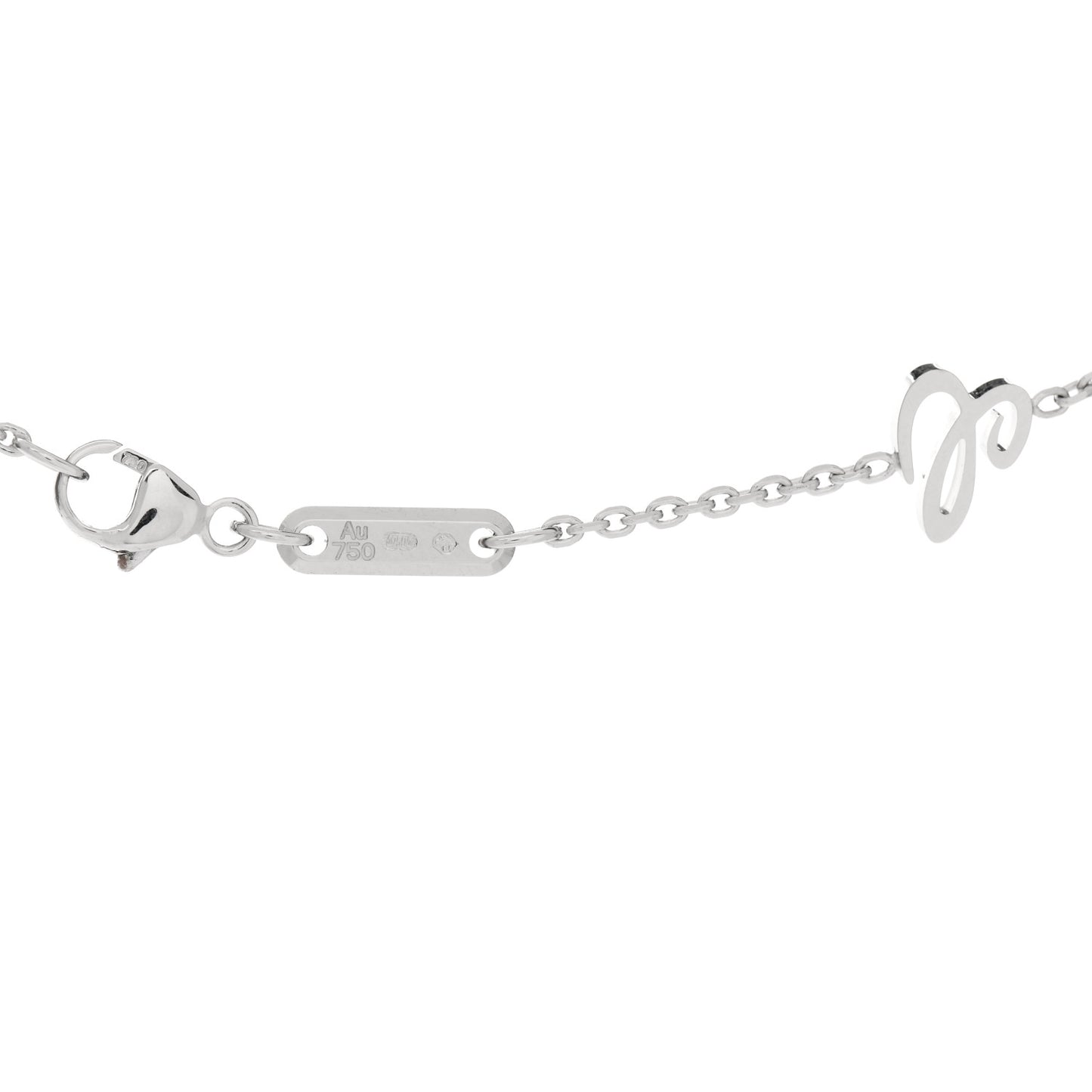 18K White Gold Happy Diamonds 1 Floating Diamonds Round Pendant Necklace