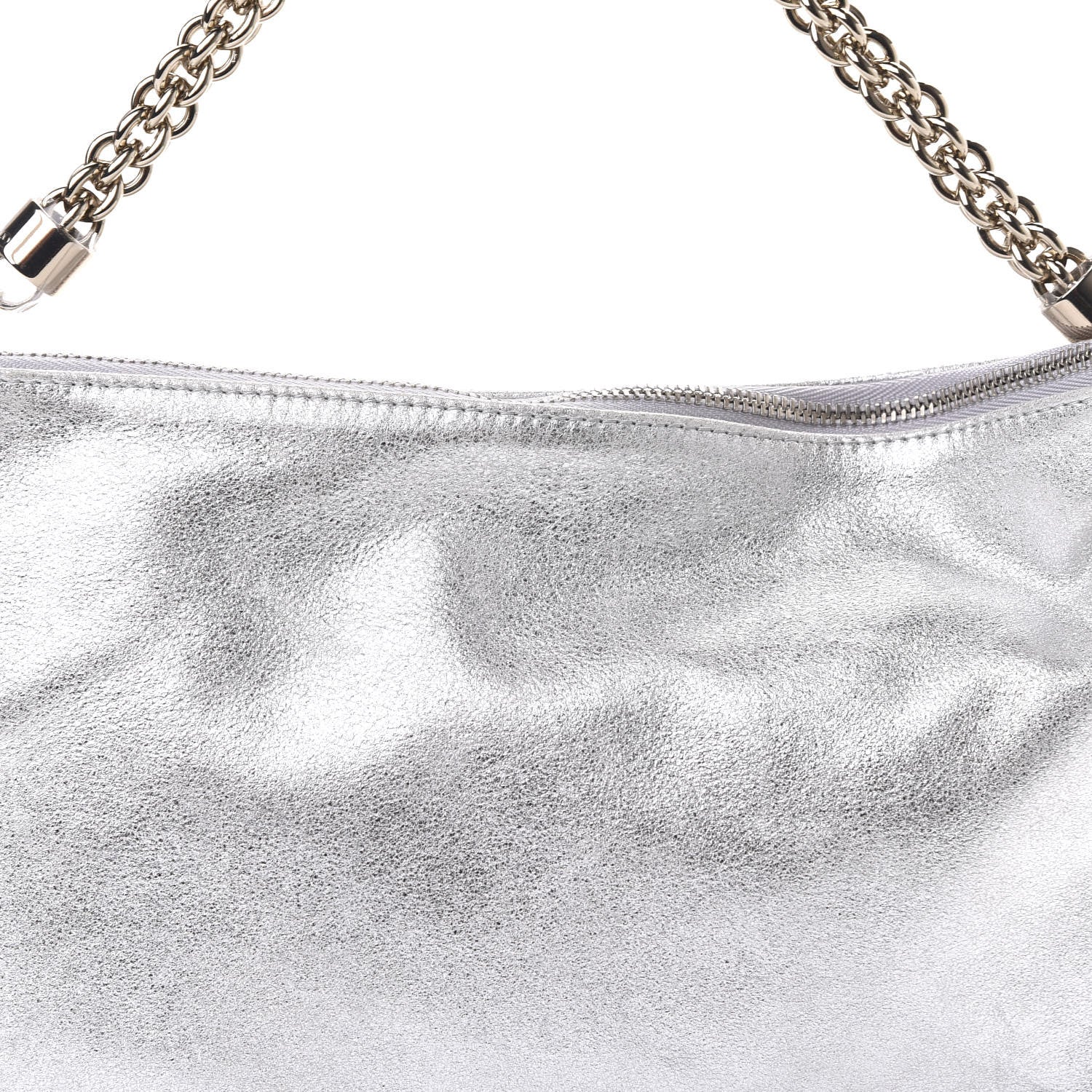 Chanel JIMMY CHOO Metallic Goatskin Callie Mea Tassel Shoulder Bag Silver 10 of 10