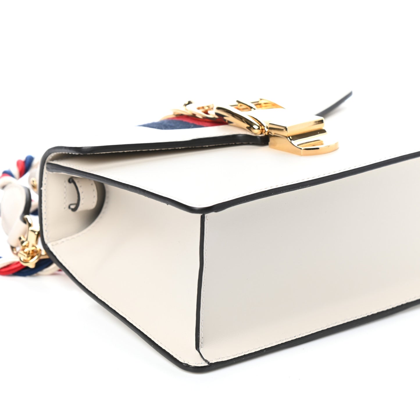 Calfskin Mini Sylvie Top Handle Bag White