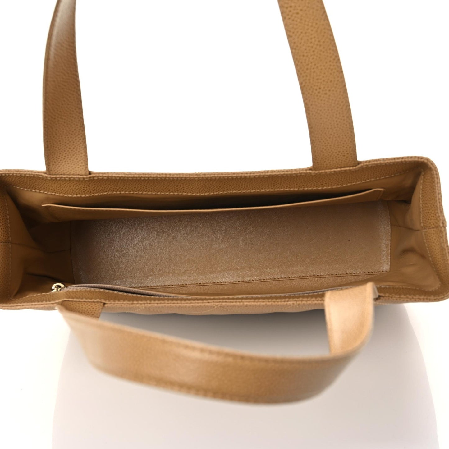 Caviar Quilted Shoulder Bag Beige