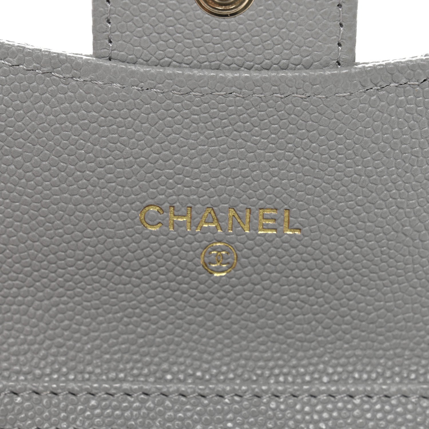 Chanel Caviar Quilted Flap Card Holder On Chain Grey 6 of 12