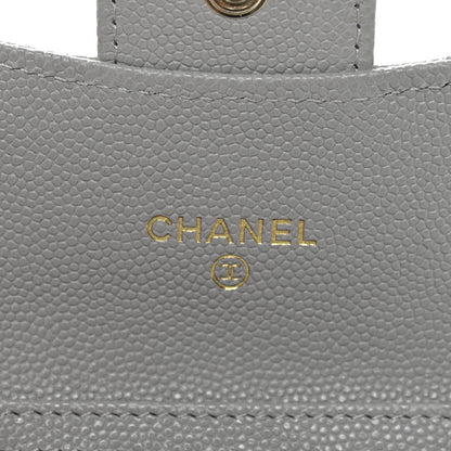 Chanel Caviar Quilted Flap Card Holder On Chain Grey 6 of 12
