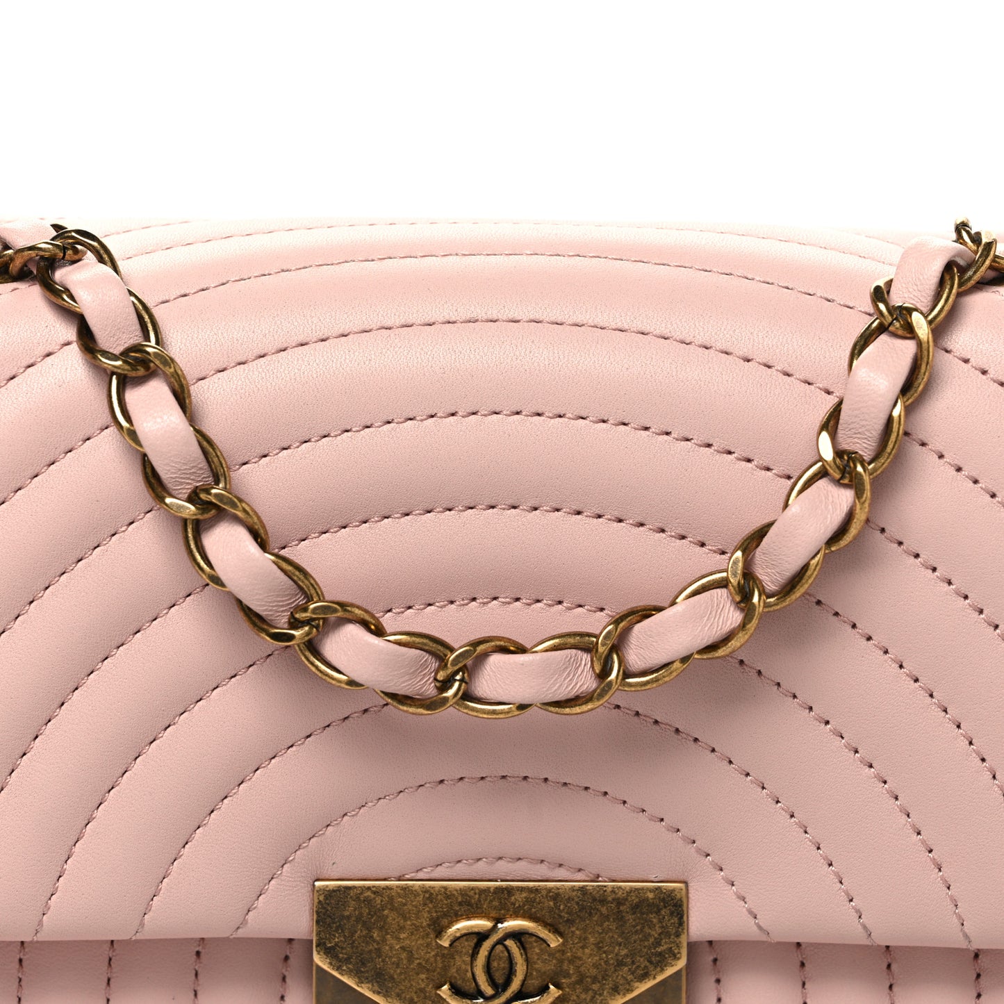 Lambskin Borse Romane Single Flap Light Pink