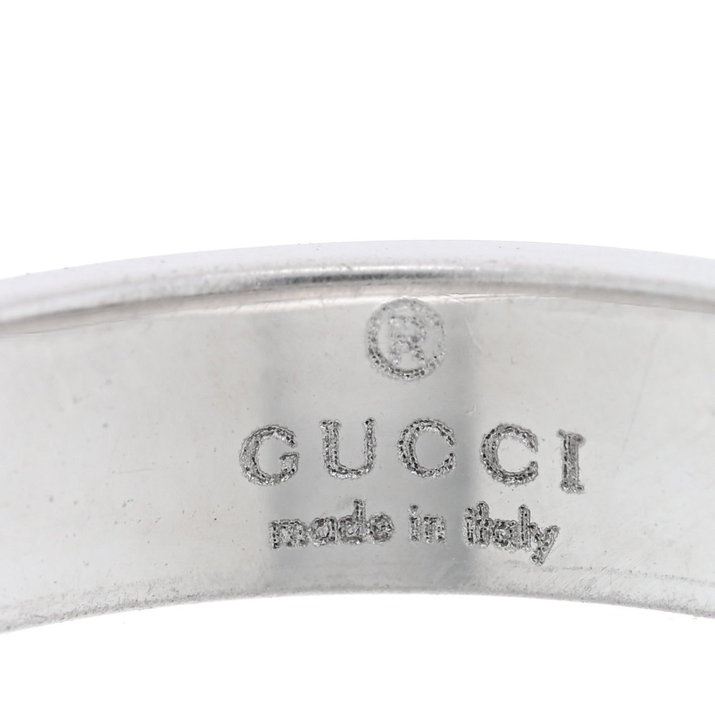 18K White Gold 4mm Icon Thin Band Ring 50 5.25
