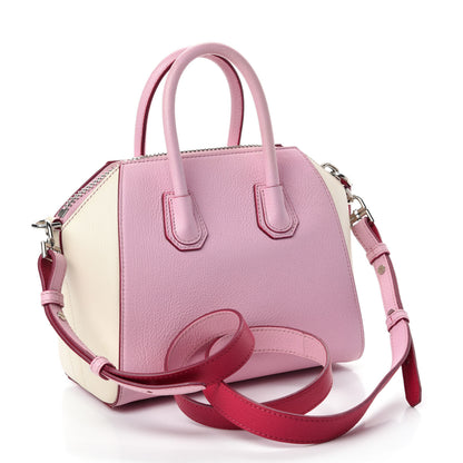Givenchy Sugar Goatskin Mini Tri-Color Antigona Bright Pink White Fuchsia 3 of 10