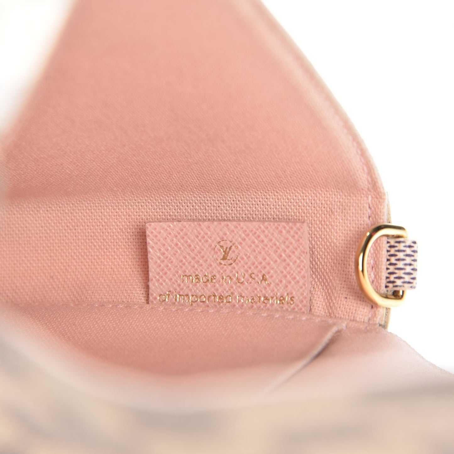 Damier Azur Pochette Felicie Chain Wallet Rose Ballerine