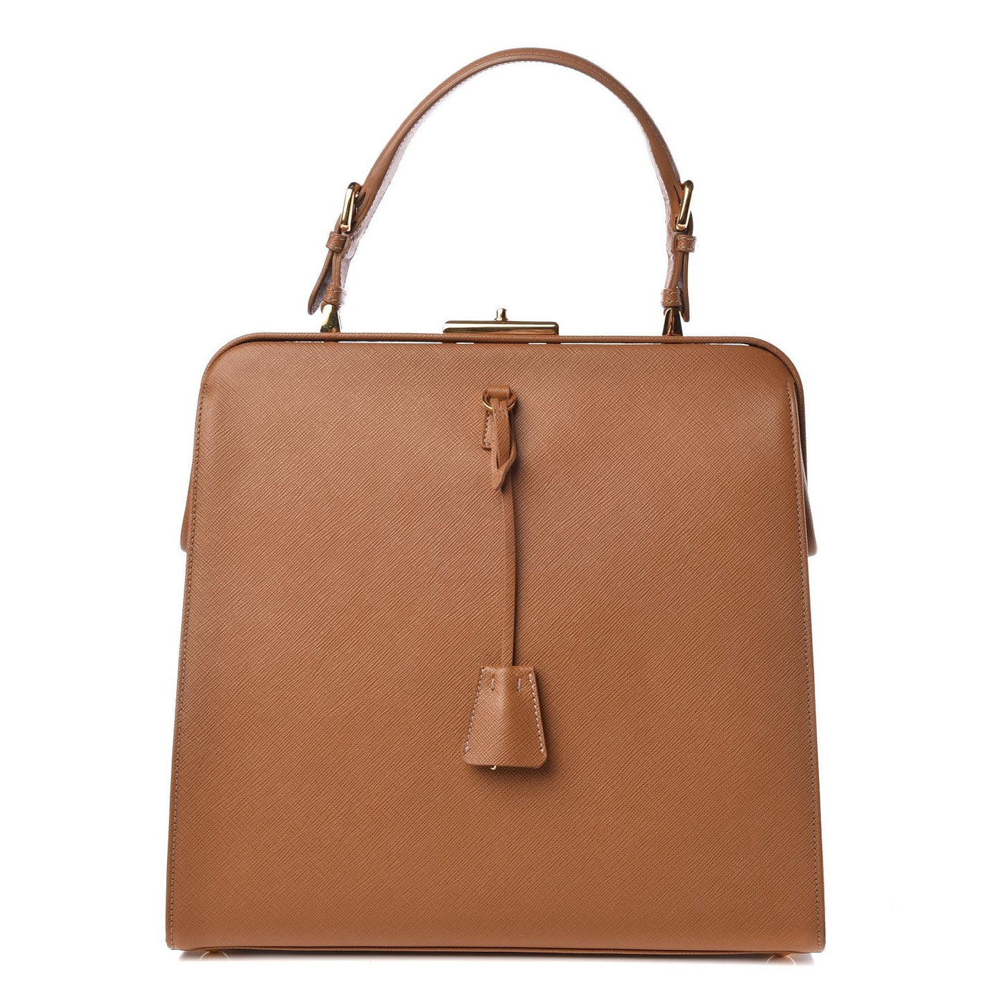 Saffiano Lux Framed Bag Caramel