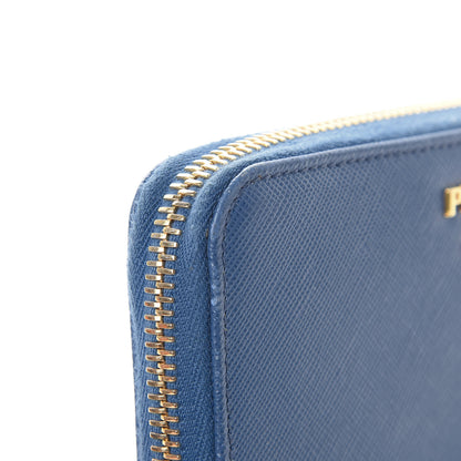 Prada Saffiano Zip Around Wallet Cobalto 10 of 14