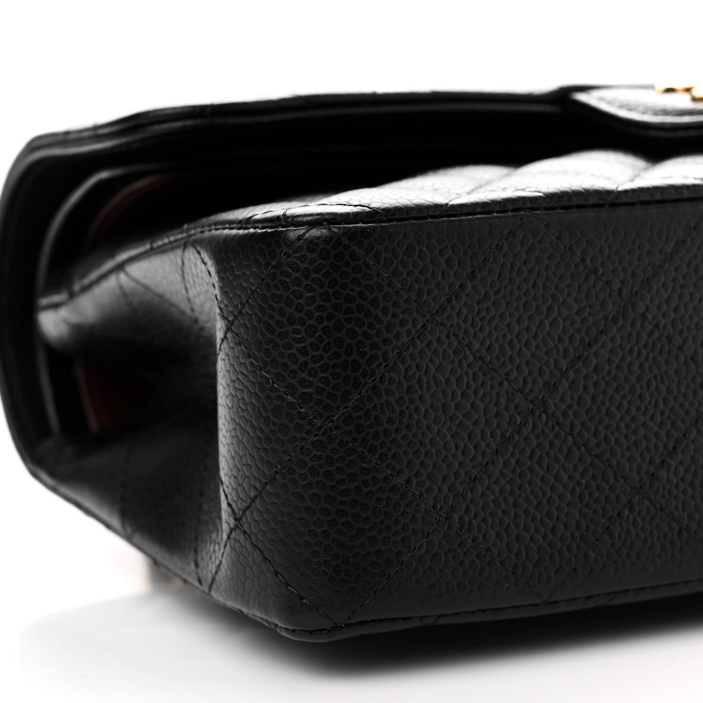 Caviar Quilted Small Double Flap Black