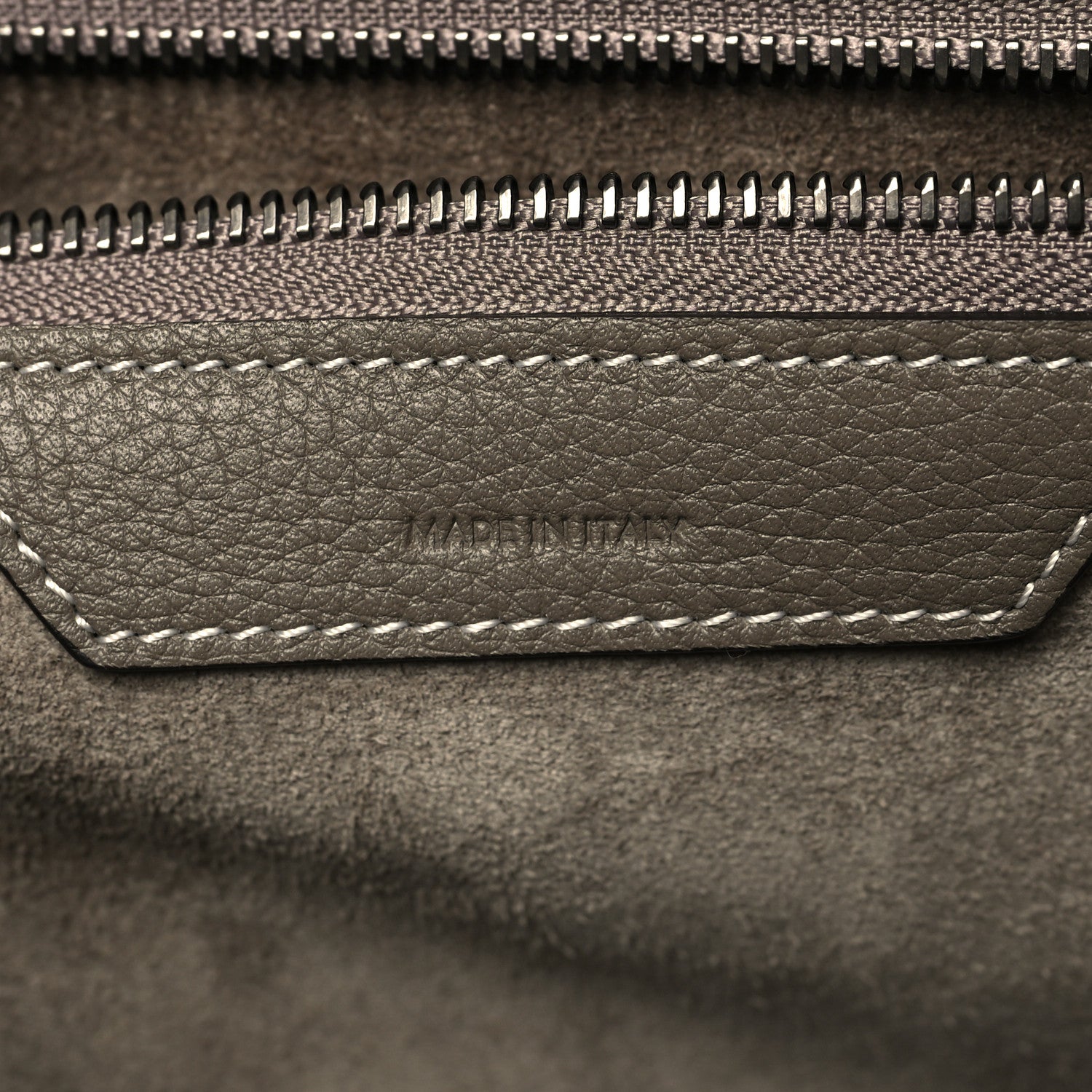 Celine Drummed Calfskin Mini Luggage Souris 6 of 12