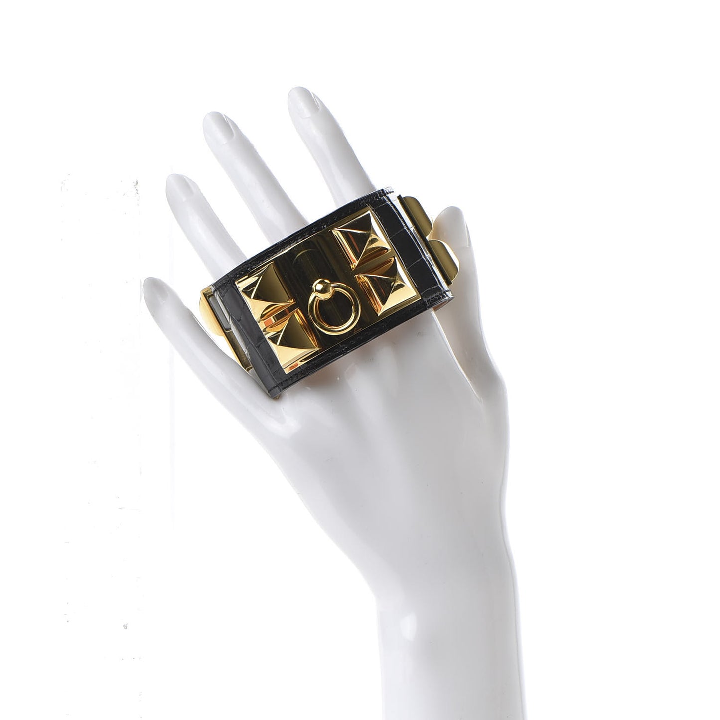 Shiny Alligator Collier de Chien CDC Bracelet S Black